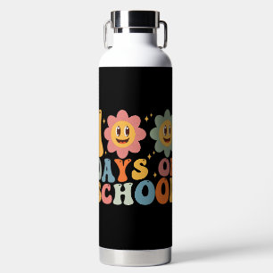 Leraar Kinderen Retro Groovy 100 Dagen School  Waterfles