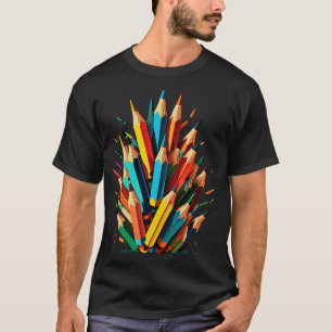 Leraar Kleurpotloden Terug naar School Student Tea T-shirt