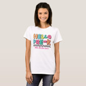 Leraar kleurrijk retro pre-k t-shirt (Voorkant volledig)