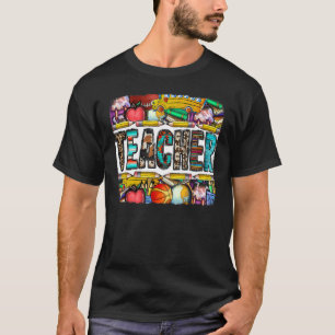 Leraar Koeienhuid Westerse Luipaard Leer Liefde T-shirt
