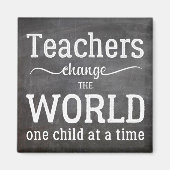 Leraar krijtbord witte typografie script quote magneet (Voorkant)