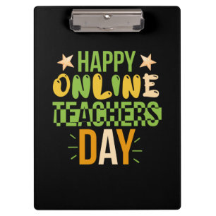 Leraar Kunst Happy Online Teacher Day Klembord