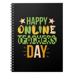 Leraar Kunst Happy Online Teacher Day Notitieboek