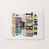 Leraar Kunst schreef een leraar Legpuzzel (Horizontaal)