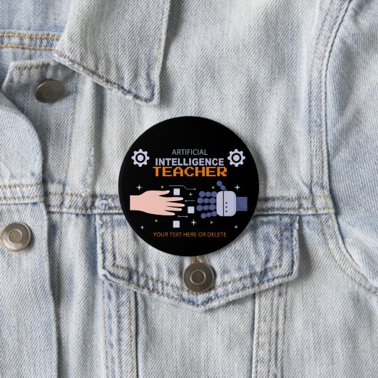 Leraar Kunstmatige Intelligentie - man & machine Ronde Button 7,6 Cm (In situ)
