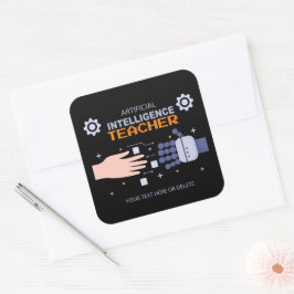 Leraar Kunstmatige Intelligentie - man & machine Vierkante Sticker