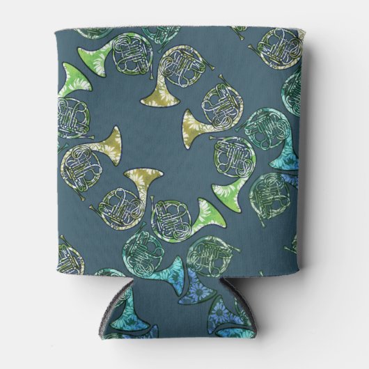 leraar leraar Franse Horns Daisy Band Blikjeskoeler (Voorkant)