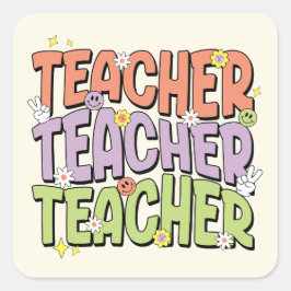 Leraar leraar leraar leraar vierkante sticker