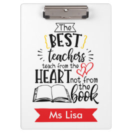 Leraar Leren van het hart Gepersonaliseerd Klembor Klembord