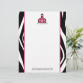 Leraar Letterhead - Zebra Print and Pink Custom Briefhoofd (Staand voorkant)