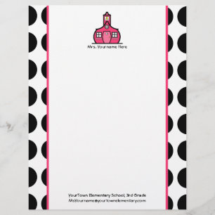 Leraar Letterhead - zwarte wandelwand en roze Gepersonaliseerd Briefhoofd