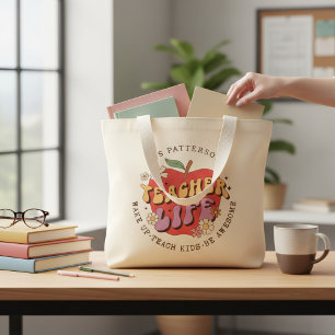 Leraar Leven Wakker Leer School Gepersonaliseerde Grote Tote Bag