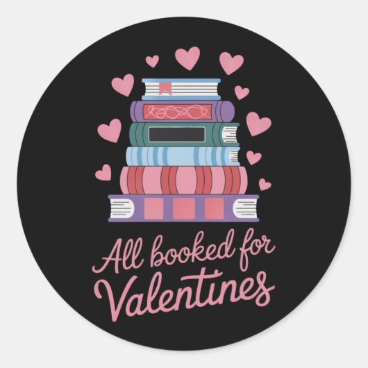 Leraar Lezen Volledig Geboekt voor Valentijnsdag Ronde Sticker (Voorkant)