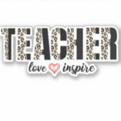 Leraar Liefde en Leopard inspireren Sticker (Voorkant)