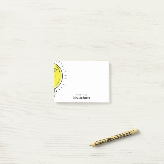 Leraar Lightbulb School Post-it® Notes (Op bureau)