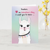 Leraar Llamas Valentijn's Day Hearts Kaart (Gele Bloem)