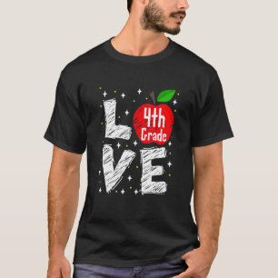 Leraar Love 4th Grade Apple T-shirt
