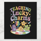 Leraar Lucky Charms op Patrick's Day Wijn Etiket (Enkel label)