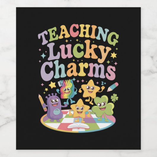 Leraar Lucky Charms op Patrick's Day Wijn Etiket (Enkel label)