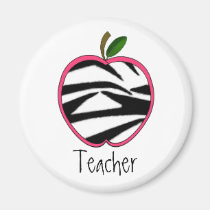 Leraar Magnet - Zebra Print Apple Magneet