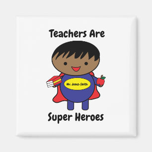 Leraar Male African American Hero Personalize Magneet