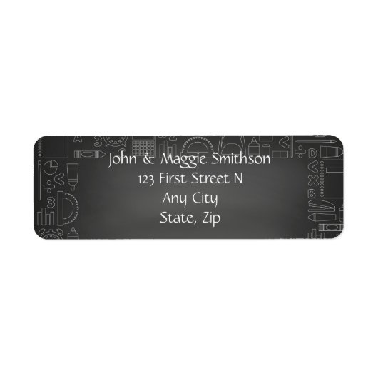 Leraar met Blackboard grafische achtergrond Etiket (Voorkant)