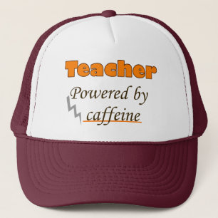 Leraar met cafeïne trucker pet