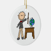 Leraar met Wereldbol Keramisch Ornament (Rechts)