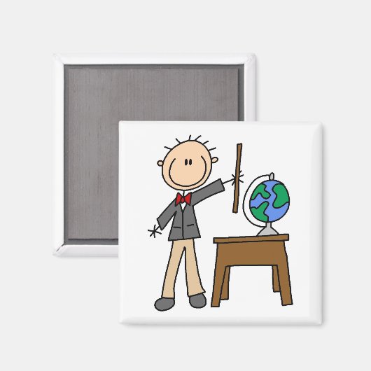 Leraar met Wereldbol Magneet (Voorkant / Achterkant)