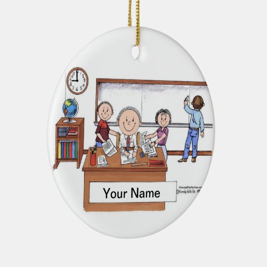 Leraar, middelbare school - man keramisch ornament (Rechts)