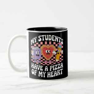 Leraar Mijn Leerlingen Hebben Een Pizza Van Mijn H Tweekleurige Koffiemok