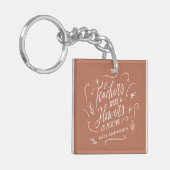 Leraar modern elegant script terracotta gift sleutelhanger (Voorkant Links)