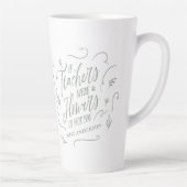 Leraar moderne elegante script sage green sleutelh latte mok (Rechts)