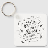 Leraar moderne typografie elegante scriptbloemen sleutelhanger (Voorkant)