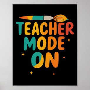 Leraar Modus Aan Terug Naar School Grappige School Poster