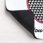 Leraar Mousepad-Houndstooth Apple met roze trim Muismat (Hoek)