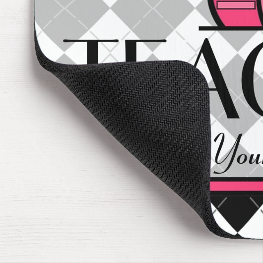 Leraar Mousepad - Zwarte en Witte Argyle Muismat (Hoek)