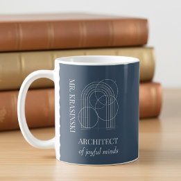 Leraar Naam Architect van Blijde Geesten Blauw Koffiemok