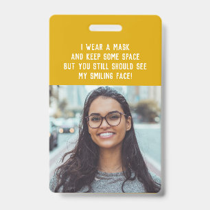 Leraar naambordje met foto - geel badge