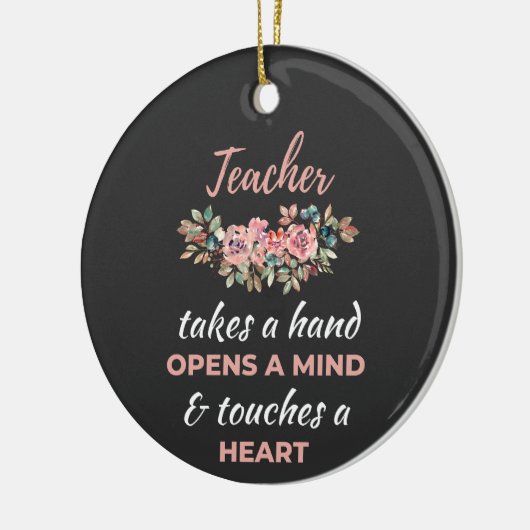 Leraar neemt hand in hand keramisch ornament (Links)