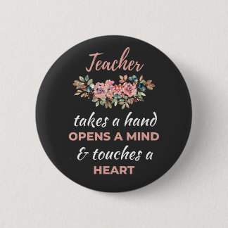 Leraar neemt hand in hand ronde button 5,7 cm