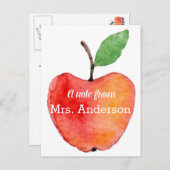 Leraar Note Kaart, Apple Briefpapier, Leraar Gift Briefkaart (Voorkant / Achterkant)