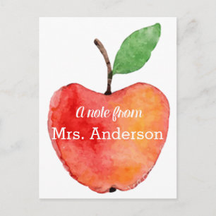 Leraar Note Kaart, Apple Briefpapier, Leraar Gift Briefkaart
