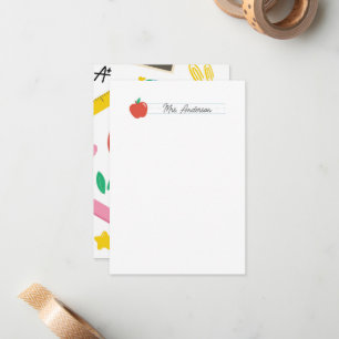 Leraar Notitiekaarten Stationery Schattige Red App Notitiekaartje