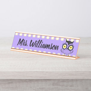 Leraar Onderwijs Librarian Professional Wise Owl Bureau Naambordje