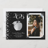 Leraar Onderwijs Silver Afstuderen Black Kaart (Voorkant)