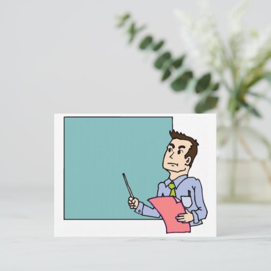 Leraar op Blackboard Briefkaart (Staand voorkant)