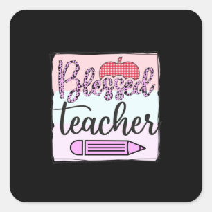Leraar op dag van de leraar zonder diploma vierkante sticker