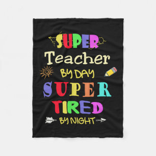 leraar overdag super moe door nacht grappige schoo fleece deken
