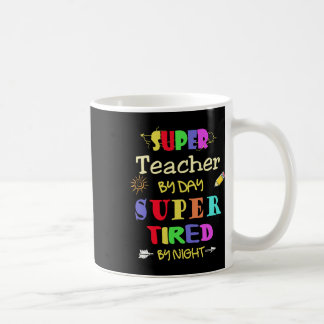 leraar overdag super moe door nacht grappige schoo koffiemok